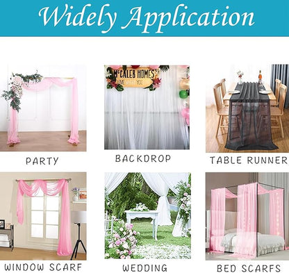 Akiky Bed Canopy Curtains for Girls Elegant Canopies Curtain Scarf with Light Great as Room Decor,Wedding decortion,Window Valance Curtain (Twin,Pink)