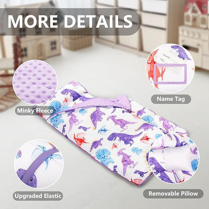 Nap Mat- Toddler Nap Mat with Pillow & Fleece Blanket- 55''*35''*3'' Nap Mat for Toddlers- Nap Mats for Preschool, Daycare