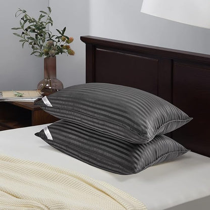 Basic Beyond Queen Size Pillows for Sleeping - Soft Down Alternative Pillows Luxury Hotel Collection Bed Pillows Queen Size Set of 2,Black,20x28 Inches