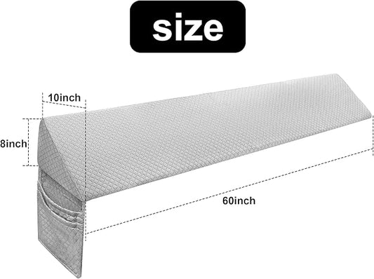 Queen Bed Wedge Pillow for Headboard,Foam Headboard Pillow Wedge,Bed Gap Filler Mattress Wedge,Mattress Gap Filler - Fill The Gap (0-8") Between Headboard and Mattress (Gray, 60"x10"x8")