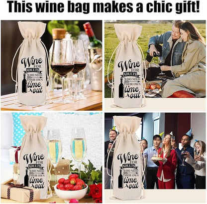 Funny Wine Quotes Wine Bag Wine Tasting Party Supplies for Wine Lovers Women Men Grammy Groom Friend Christmas Birthday Wedding Bachelorrette Party Wine Bags