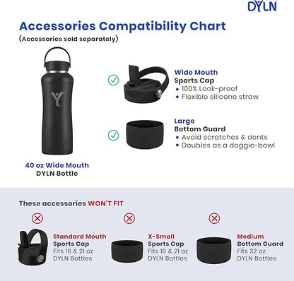 DYLN Alkaline Water Bottle | Portable Hydrogen Water Bottle Creates Hydrogen-Rich Water up to 9.5 pH | Vacuum Insulated Stainless Steel Keeps Water Cold for 24 Hours