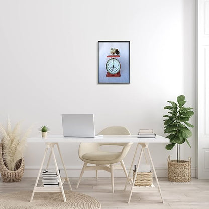 Stupell Industries Country BaBy Chick Birds on Vintage Kitchen Scale Framed Wall Art, Design By Tania Soderman