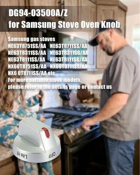 DG94-03500A/Z Fit for Samsung Stove Oven Knob Replacement，DG94-04167 DG94-03500U DG94-03500W Electric Gas Range Knobs Replacement for Samsung, Compatible with NX60T8111SS NX60T8311SS NE63T8111SS 5Pcs