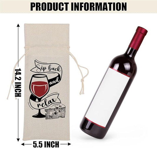 Funny Wine Quotes Wine Bag Wine Tasting Party Supplies for Wine Lovers Women Men Bride Coworker Her Christmas Birthday Wedding Bachelorrette Party Wine Bags