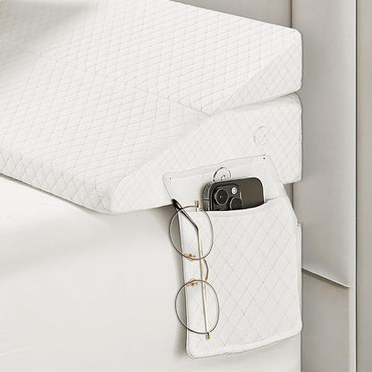 Bed Wedge Pillow for Headboard - Wedge Pillow Headboard King(76"x10"x6") - Foldable Bed Gap Filler/Headboard Pillow/Mattress Wedge - Fill Gap (0-8") Between Headboard and Mattress - Cream