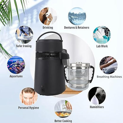 Water Glass Carafe for Distiller, 6L Replacement Glass Collection Bottle Distilled Water Bottle Compatible with Counter Top Water Distiller Filter