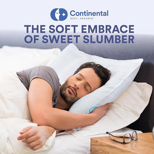 Continental Bedding Medium Queen Pack of 1 White Down Pillows 25 Ounce 550FP Hotel Down Pillows for Supporting Back Side and Stomach Sleepers
