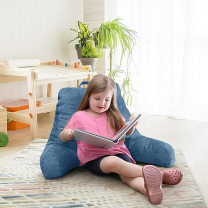 Nestl Reading Pillow Standard Bed Pillow, Back Pillow for Sitting in Bed Shredded Memory Foam Chair Pillow Reading & Bed Rest Pillows Blue Heaven Back Pillow for Bed, Bed Chair Arm Pillow with Pockets