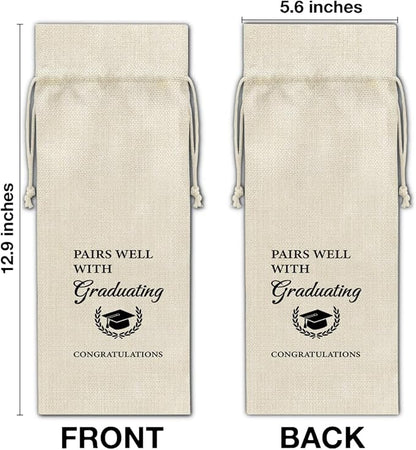 HOIJAUMAI Graduation Gifts for Men Women Graduation Wine Bag Pairs Well with Graduating Wine Gift Bags