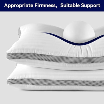 SLEEP ZONE Bed Pillows for Sleeping, King Size Set of 2, Sandwich Mesh with Breathable Sides, Premium Soft Pillows for Back, Stomach or Side Sleepers