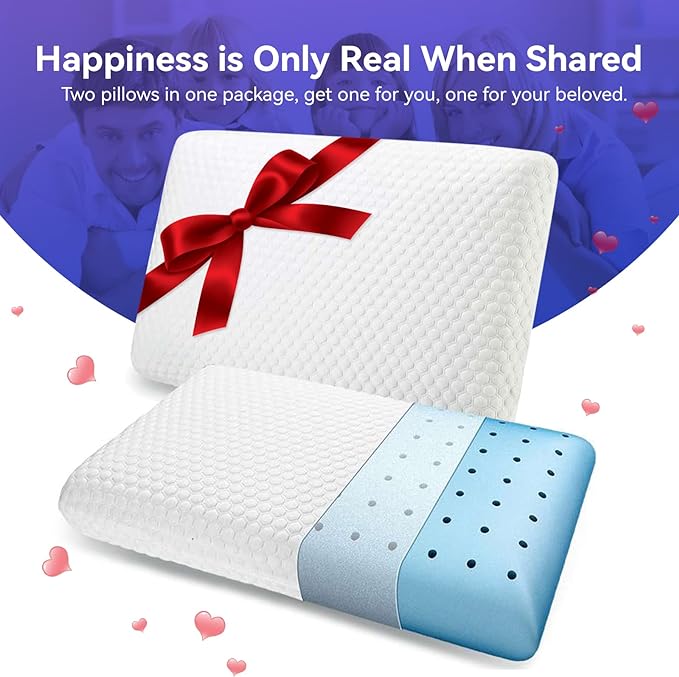 inight Memory Foam Pillows, Standard Pillows Set of 2, Foam Pillows for Sleeping, Bed Pillows for Back Sleeper & Side Sleeper Pillow, Memory Foam Pillows 2 Pack, Oeko-TEX & CertiPUR-US Certified