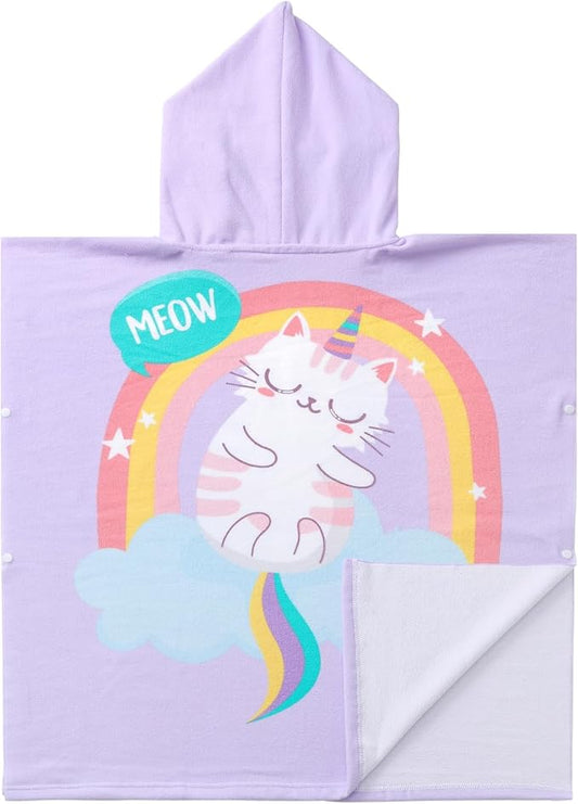 NovForth Kids Beach Towel for Boys Girls, Shark Hooded Bath Towel Wrap, Toddler Pool Towel with Hood