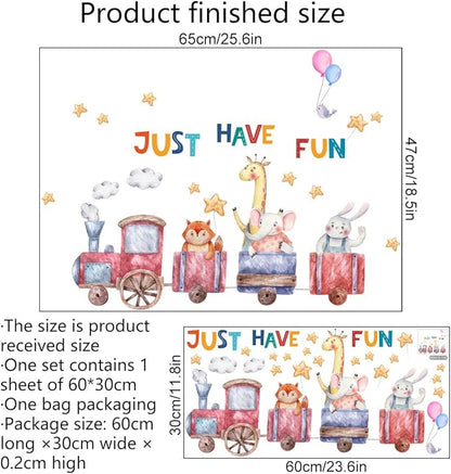 Fun & Colorful Wall Decal - 65cm/25.6in Finished Size, Includes 60x30cm Sheet & Bag Packaging for Easy Decorating