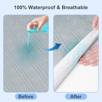 Waterproof Crib Mattress Protector 2 Pack, Ultra Soft Breathable Crib Mattress Pad Cover for Boys Girls Neutral, Fit Standard Crib Mattress and Toddler Mattresses, Black