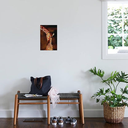 Wall Art Prints Giraffe and Baby by Lantern Press, Animals Decor, 12" x 18"