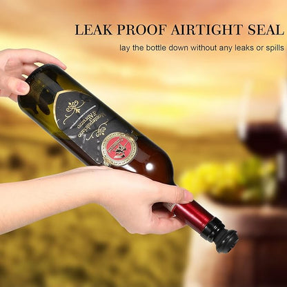 Honoson Wine Stopper Resealable Wine Pump Vacuum Stoppers Vacuum Wine Stopper Silicone Wine Saver Stoppers Practical Wine Saver Stoppers for Kitchen Supplies Wine Bottle Tools (Black, 36 Pieces)