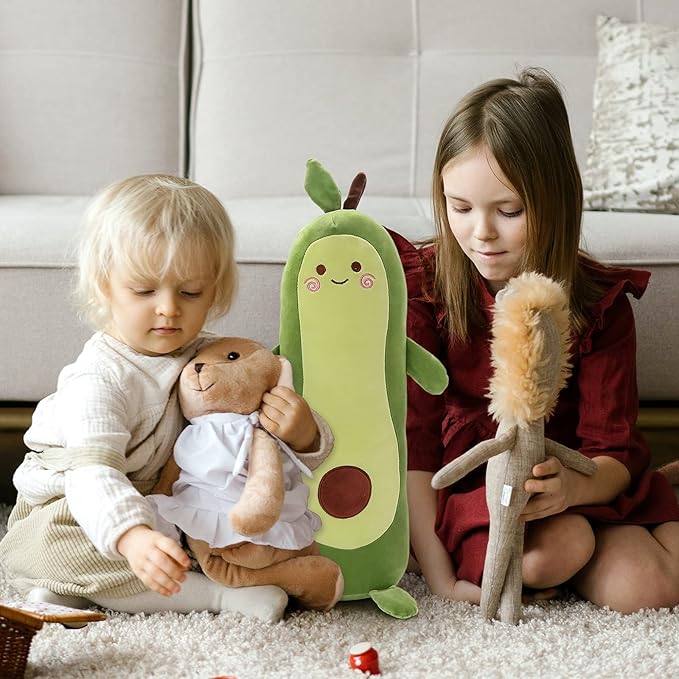 Niuniu Daddy 25.6 inch Stuffed Animal Avocado Pillow Plush Toys Soft Kawaii Food Shaped Fruit Series Hugging/Body Pillow for Kids