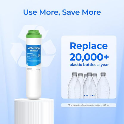 Waterdrop FQK1K Under Sink Water Filter, 1350 Gallons, Replacement for GE FQK1K, FQK2J, GXK185K and GX1S50R (Pack of 1)