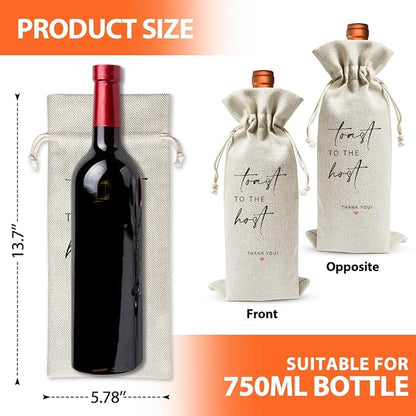 Wedding Day Gift Wine Bag for Helper, Wedding Or Engagement Party Decorations Favors, Thank You Wedding Gift, Bridal Proposal Gift, Engagement Gift For Women Man Friend, Cotton Linen Wine Bag