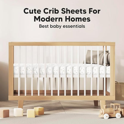 2-Pack Crib Sheets for Boys,Girls - Viscose Derived from Bamboo Fitted Crib Sheet, Organic Baby Crib Sheets, Crib Mattress Sheet,Toddler Bed Sheets,Baby Sheets for Crib Fitted Sheets(Meadow)