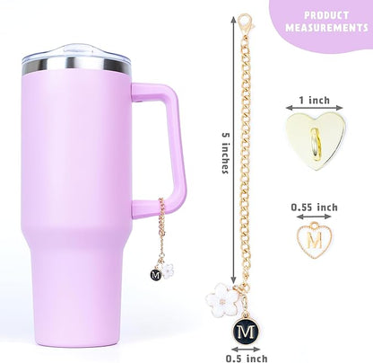 water bottle charms with keyring holder, water bottle decorations. Stanley Cup charms, Stanley cup accessories. Tumbler charms