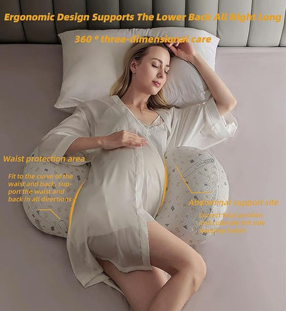 Pregnancy Pillows for Sleeping, Maternity Pillow for Pregnant Women with Pillow Cover, Detachable Body Pillow for Pregnant Women, Pregnancy Wedge Pillows Support for Back, Legs, Belly, HIPS(Grey)