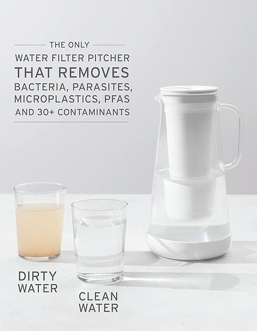 LifeStraw Home Pitcher Glass and Silicone Base 7 Cup Terrazzo