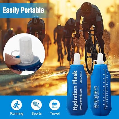 250ML Soft Flask, Running Water Bottle Foldable TPU Hydration Flask for Running Hydration Pack Cycling Hiking Marathon