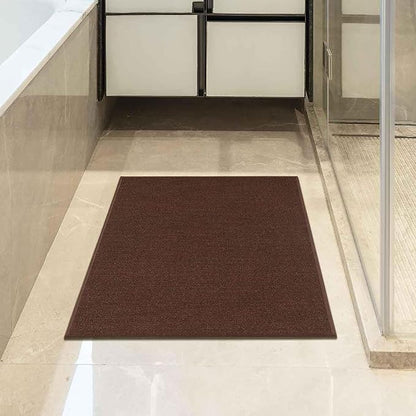 Machine Washable Modern Solid Design Non-Slip Rubberback 2x3 Traditional Area Rug for Entryway, Bedroom, Kitchen, Bathroom, 2'3" x 3', Brown