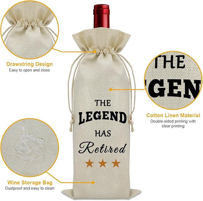 Retirement Gifts for Women Men 2024 Wine Bag Officially Retired Funny Gifts Going Away Gifts for Friends Wine Bottle Decoration Bag Leaving Job Gifts for Coworkers Retirement Appreciation Gifts