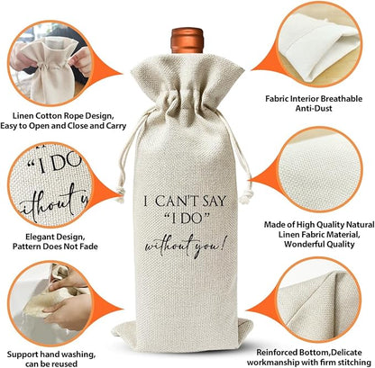 Bridal Proposal Wine Bag Gift For BFF Best Friend, Wedding Party or Bachelorette Party or Bridal Shower Party Favor Supply Gift, Bridal Party Gift for Bridesmaid Boxes, Wedding or Engagement Gift