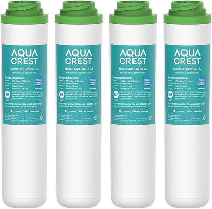 AQUACREST FQK2J Under Sink Water Filter, Replacement for GE FQK2J, FQK1K, 1350 Gallons Dual Flow Drinking Water Replacement Filters (4 Count)