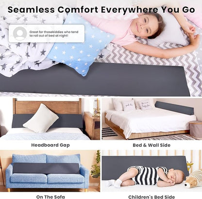 Wedge Pillow Headboard, Ultimate Comfort Bed Wedge Pillow for Headboard, Relaxation Bed Gap Filler for King, Foam Pillow Wedge for Headboard Gap, Overall Bed Gap Filler. 2 Covers.