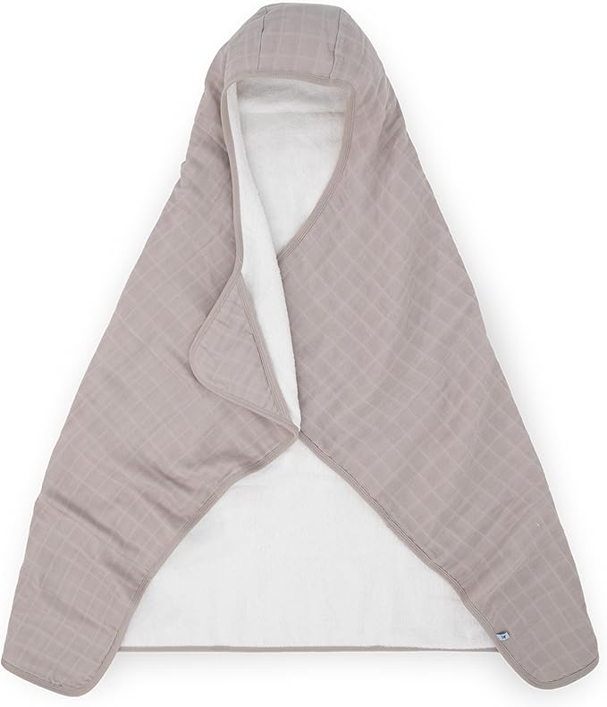 Little Unicorn Cotton Muslin & Terry Hooded Towel, Larger Size 1-6 Years (Porpoise)