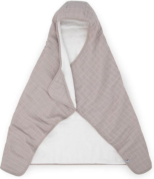 Little Unicorn Cotton Muslin & Terry Hooded Towel, Larger Size 1-6 Years (Porpoise)