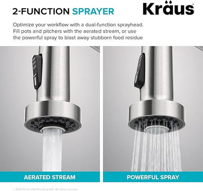 KRAUS Bolden Touchless Sensor Commercial Pull-Down Single Handle 18-Inch Kitchen Faucet in Spot Free Antique Champagne Bronze, KSF-1610SFACB