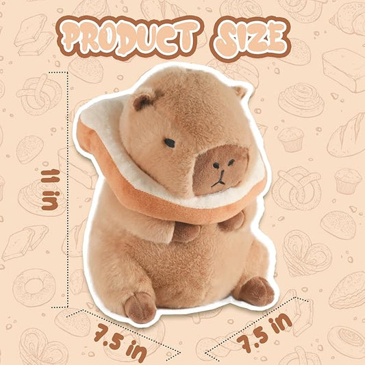 Toast Capybara Plush, Cute Capybara Plush, Toast Removable Capybara Stuffed Animal Bread Capybara Plushies Toys Gifts for Kids 11 inch