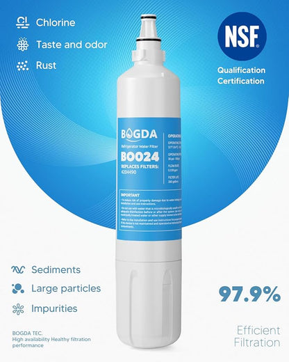 Updated BOGDA 4204490 Water Filter Replacement Compatible with Sub-Zero. 4204490, 4290510, 9030868, 1 Filter