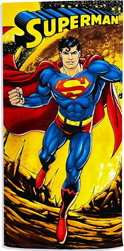 Kids Official Licensed Character Soft Beach/Hooded Bath Towel (Superman, 40 x 60)