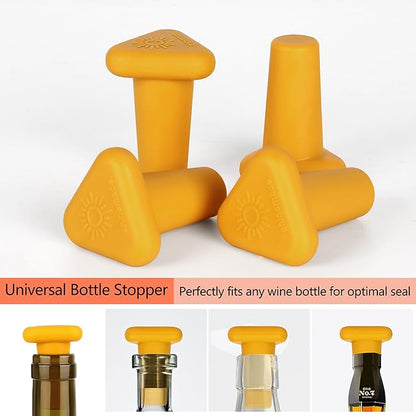 Wine Stoppers,Set of 4 Silicone Corks - Uncork,Heavy-Duty for all Bottles
