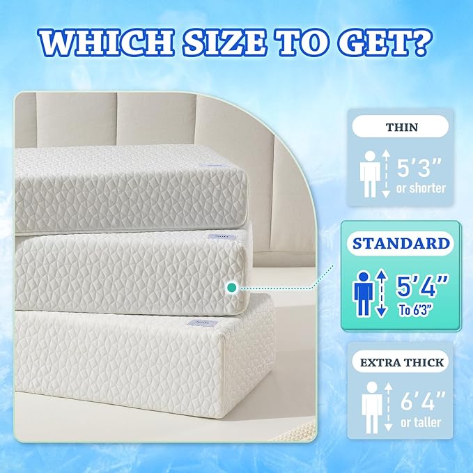 HARBOREST Ice Cube Cooling Pillow for Side Sleepers Memory Foam Side Sleeper Pillow Support Head & Neck for Pain Relief，12"x24"x5"