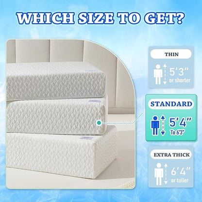 HARBOREST Ice Cube Cooling Pillow for Side Sleepers Memory Foam Side Sleeper Pillow Support Head & Neck for Pain Relief，12"x24"x5"