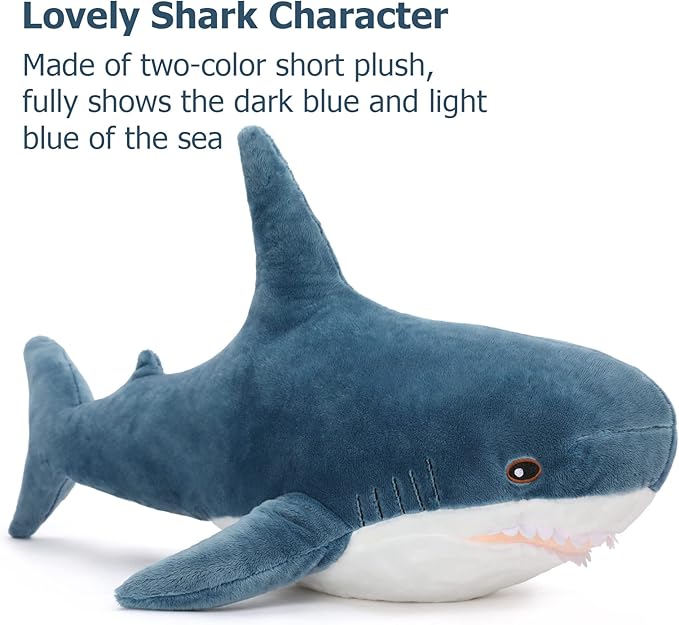 MorisMos Giant Stuffed Animal Shark Plush, Shark Stuffed Animal Large, Soft Shark Pillow Stuffed Toy for Kids, 32in