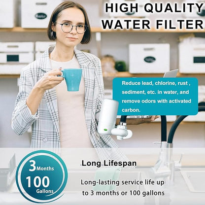 Faucet Water Filter Replacement for Brita Faucet Filter，Brita FR-200, FF-100 Replacement Filter-3 piece,White