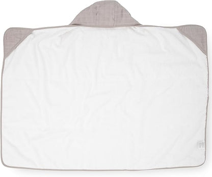 Little Unicorn Cotton Muslin & Terry Hooded Towel, Larger Size 1-6 Years (Porpoise)