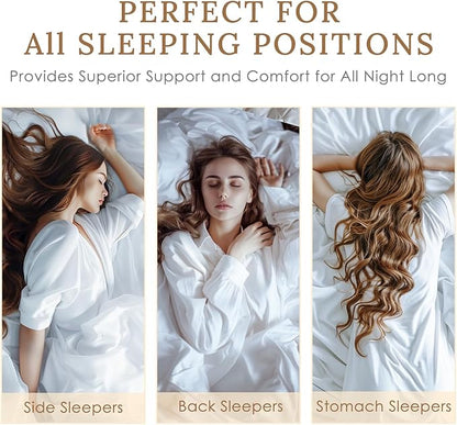 HUXMEYSON Pillows Queen Size Set of 4, Bed Pillows Set of 4, Down Alternative Luxury Hotel Pillows for Sleeping，Queen Pillows Set of 4 for Side and Back Sleepers
