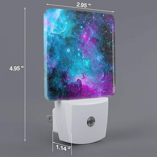 Galaxy Night Light for Kids Boys Plug into Wall Led Nightlight with Dusk to Dawn Sensor Compact Lamp Bedroom Bathroom Nursery Hallway Stairs Kitchen Home Decor