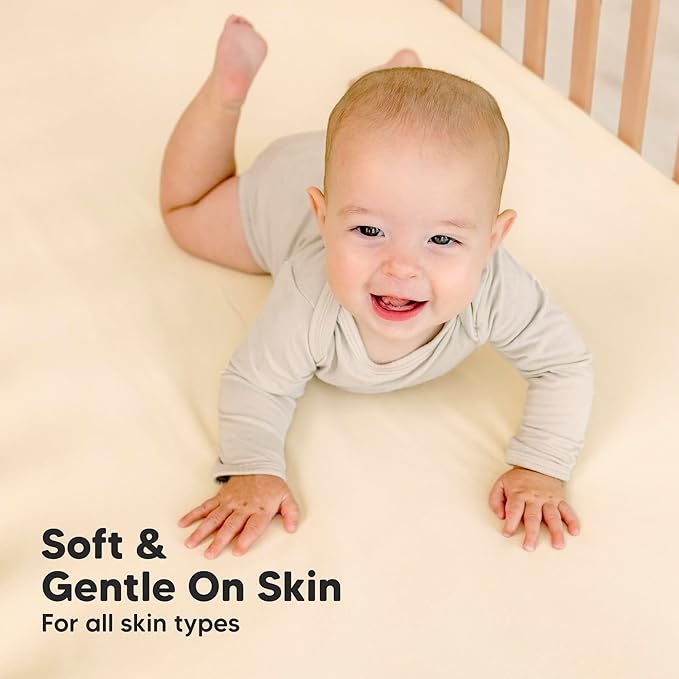 2-Pack Organic Crib Sheets for Boys, Girls - Jersey Fitted Crib Sheet, Baby Crib Sheets Neutral, Crib Mattress Sheet, Cotton Crib Sheets, Breathable Crib Sheet, Baby Mattress Sheets (Pecan)