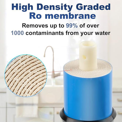 Reverse Osmosis Membrane 100 GPD 11.75"x1.75" RO Membrane Water Filter Replacement Fits Standard for Under Sink RO Drinking Water Filter Filtration Purifier System